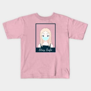 Stay safe from the virus anime character Kids T-Shirt